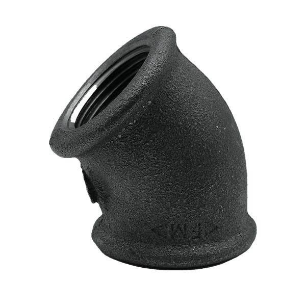 1/2" Siyah 45 Derece Açık Dirsek Trakya Döküm - Bursay